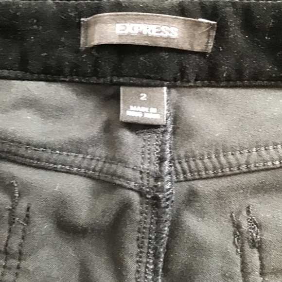 Express Black Faux Velvet Pants Size 2 - Picture 4 of 4